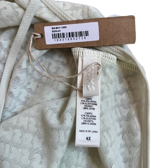 Skims 4X Logo Mesh Cami Bodysuit Bone NWT - Picture 6 of 6